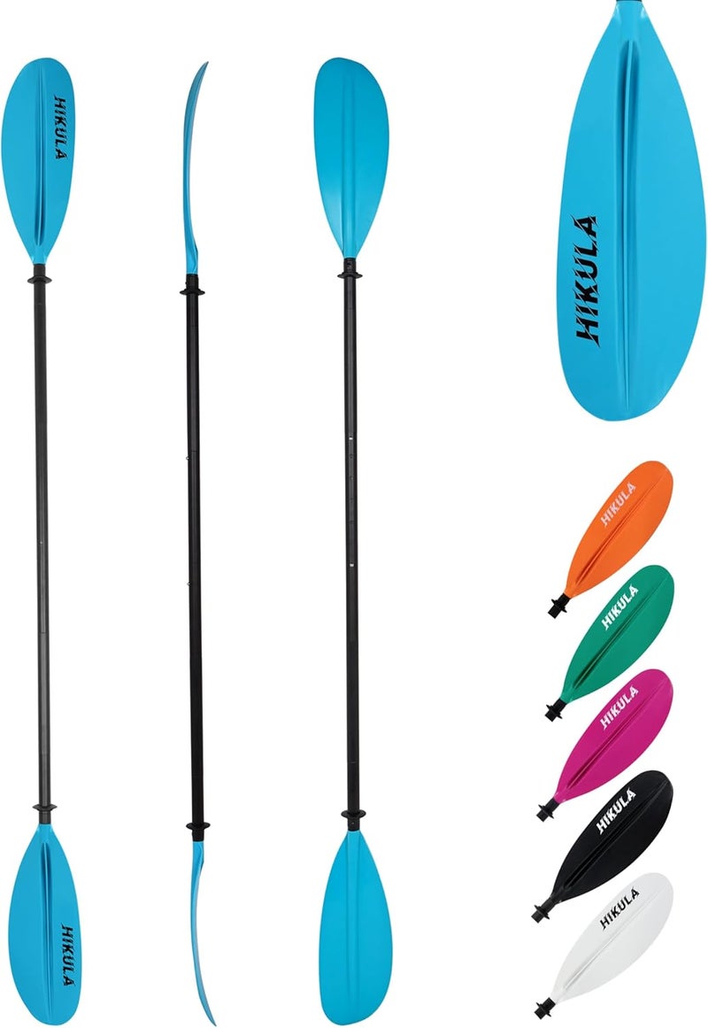 HIKULA Kayak Paddles Aluminum Shaft Paddle with Nylon Blades, Floating Adjustable Kayaking Oars, 3 Piece, 220-240cm/86-94 Inches,Black/Rose/Teal - Image 1